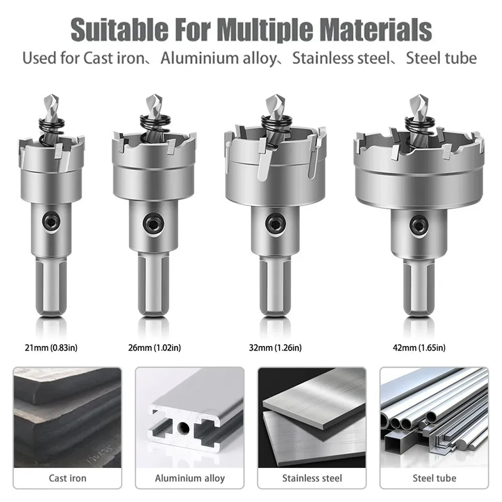 

1Pc 15-100mm TCT Hole Saw Carbide Tip Core Drill Bit Cutter Drilling crown for metal Stainless Steel Alloy