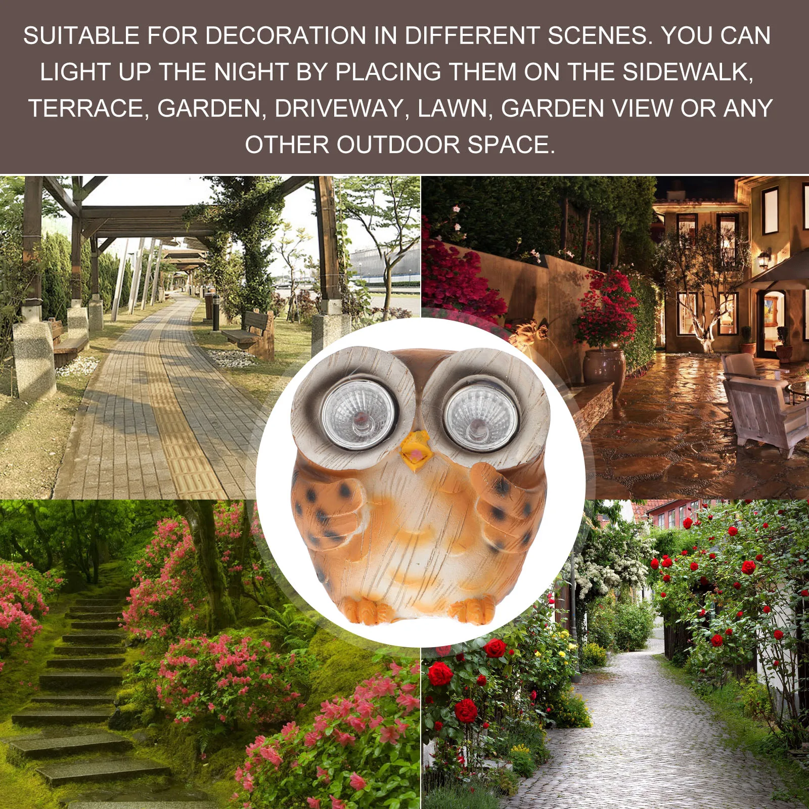 

Owl Landscape Light Solar Powered Garden Decorations Outdoor Figurine Yard Christmas New Year Party Holiday Atmosphere Solar