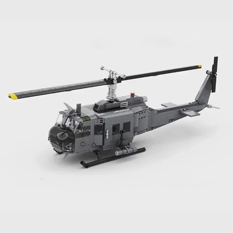 Military Model Moc Building Bricks UH-1H Iroquois Huey Helicopter Technology Modular Blocks Gift Christmas Toy DIY Sets Assembly