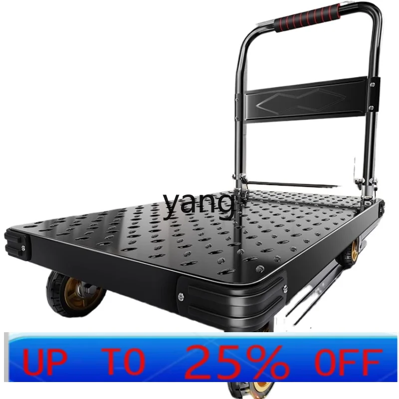 LTT steel plate pulling goods, flat plate hand push truck, household trailer folding, light and load-bearing