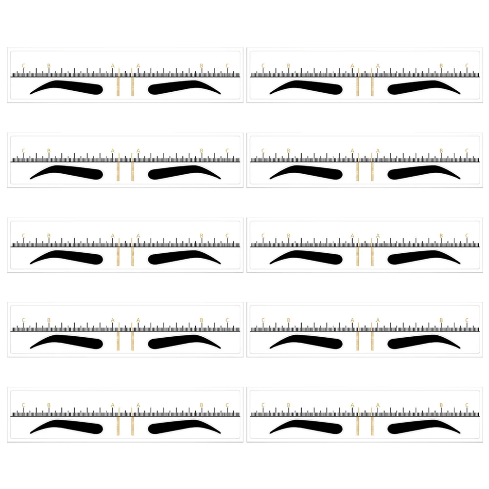 แม่แบบเขียนคิ้ว 10 ชิ้น ทำจาก PVC ทนทาน อุปกรณ์ช่วยวาดคิ้วสำหรับมืออาชีพ ใช้สำหรับการสักคิ้วอย่างแม่นยำ