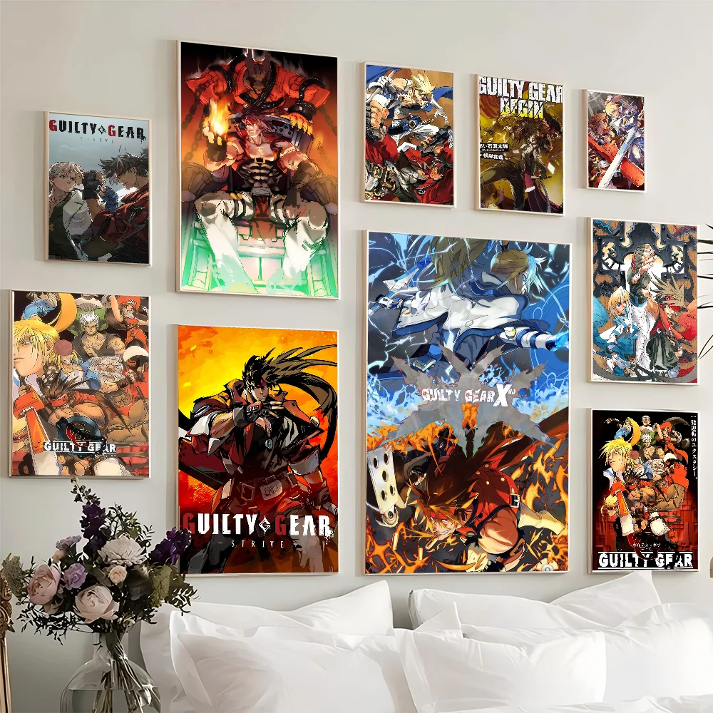 Guilty Gear Baiken Dizzy Anime Posters Sticky Whitepaper Sticker DIY Room Bar Cafe Kawaii Room Decor