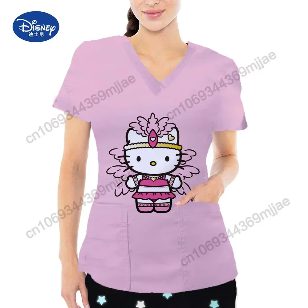 ฤดูร้อนแฟชั่นใหม่2024เสื้อผ้าสำหรับผู้หญิงเสื้อและเสื้อเบลาส์ลำลองแขนสั้นสวมใส่สบายคอวี