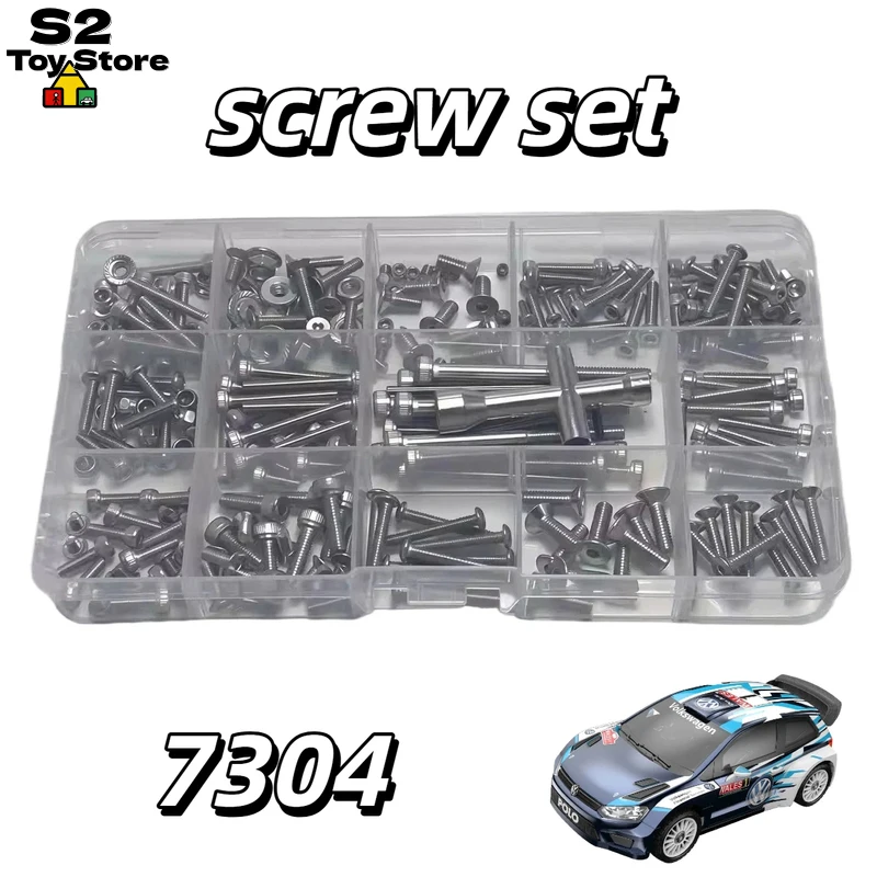 

MJX 1/7 Scale 7304 RC Rally Car Screw Kit 304 Stainless Steel Assorted Screws Set Tool Storage Box For RC Hobby Enthusiasts