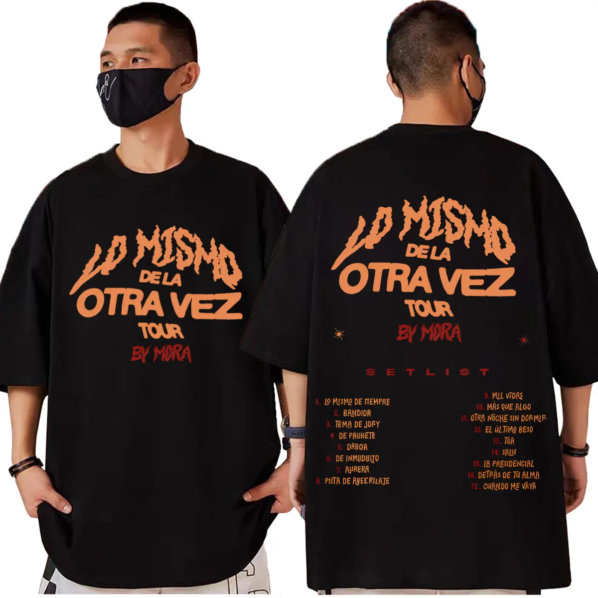 

Singer Mora Lo Mismo De La Otra Vez Tour 2025 Print T-shirt Fashion Hip Hop Short Sleeve T-shirts Unisex Casual Loose T Shirts