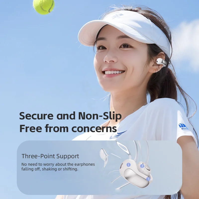 Auriculares inalámbricos V12 con Bluetooth, cascos con carga, conducción ósea, deportivos, con micrófono, de alta calidad