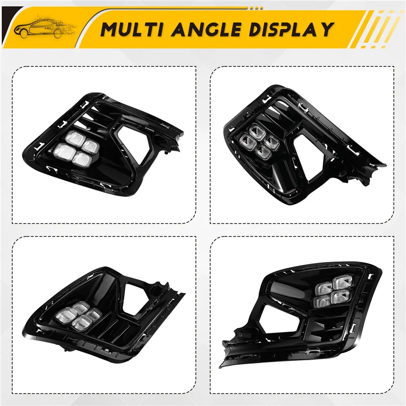For Kia RIO 2022 2023 Car Front Bumper DRL LED Fog Lamp Cover Daytime Running Lights Yellow Turn Signal Light Day