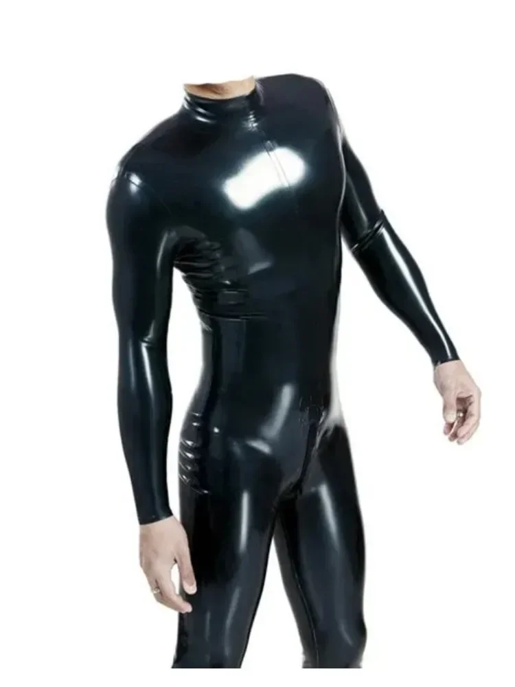 

Черный латексный резиновый комбинезон для фитнеса, боди для косплея, спортивный обтягивающий костюм на молнии сзади, размер 0,4 мм, S-XXXL для женщин, уникальный
