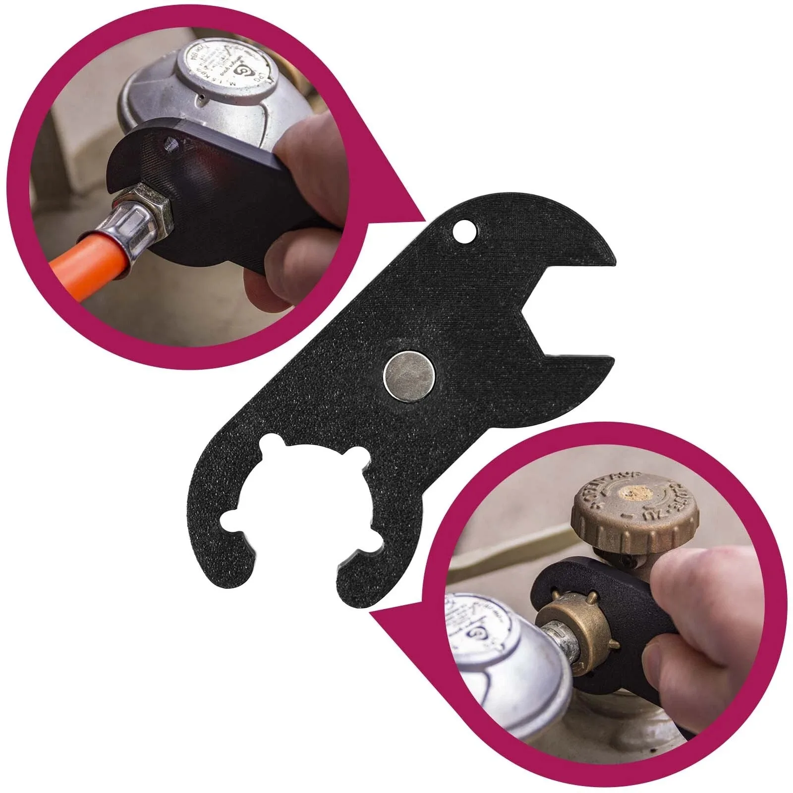 

Portable 2in1 Magnet Gas Bottle Wrench Gas Key Fits Gas Regulator Pressure Reducer Motorhome Caravan Motorhome Outdoor Camping