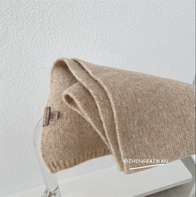 Wool Winter Scarf Women Fashion Popular Knitted Warm Scarf Female Shawl Girl Crochet Scarves Men Couple Soft Scarf