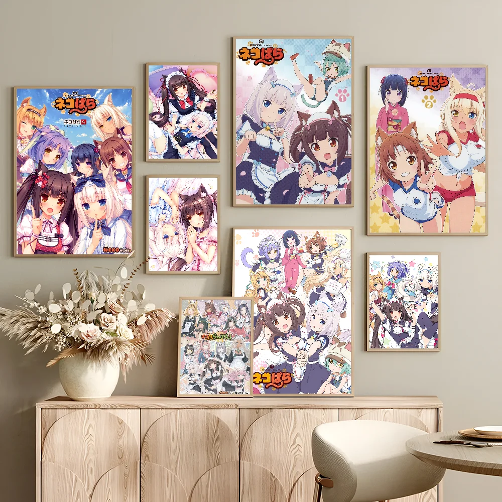 Nekopara Neko Para Chocola Vanilla Anime Posters Sticky Whitepaper Prints Posters Artwork Kawaii Room Decor