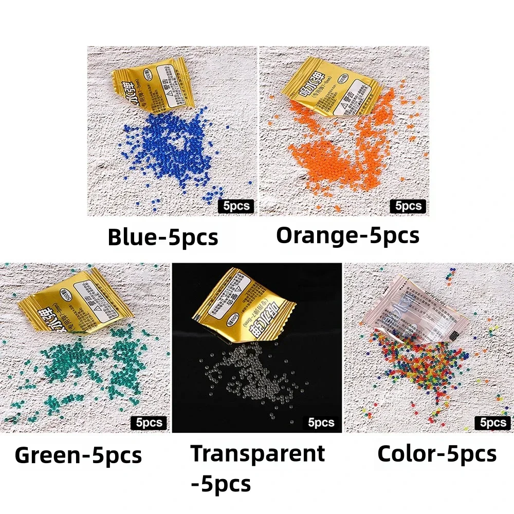 5 ชิ้น 7-8 มิลลิเมตรดูดซับบอลของเล่นปืนนุ่มระเบิดน้ําพิเศษหลากสีระเบิดน้ําเด็กของเล่นเด็กวัยรุ่นของเล่นอุปกรณ์เสริม
