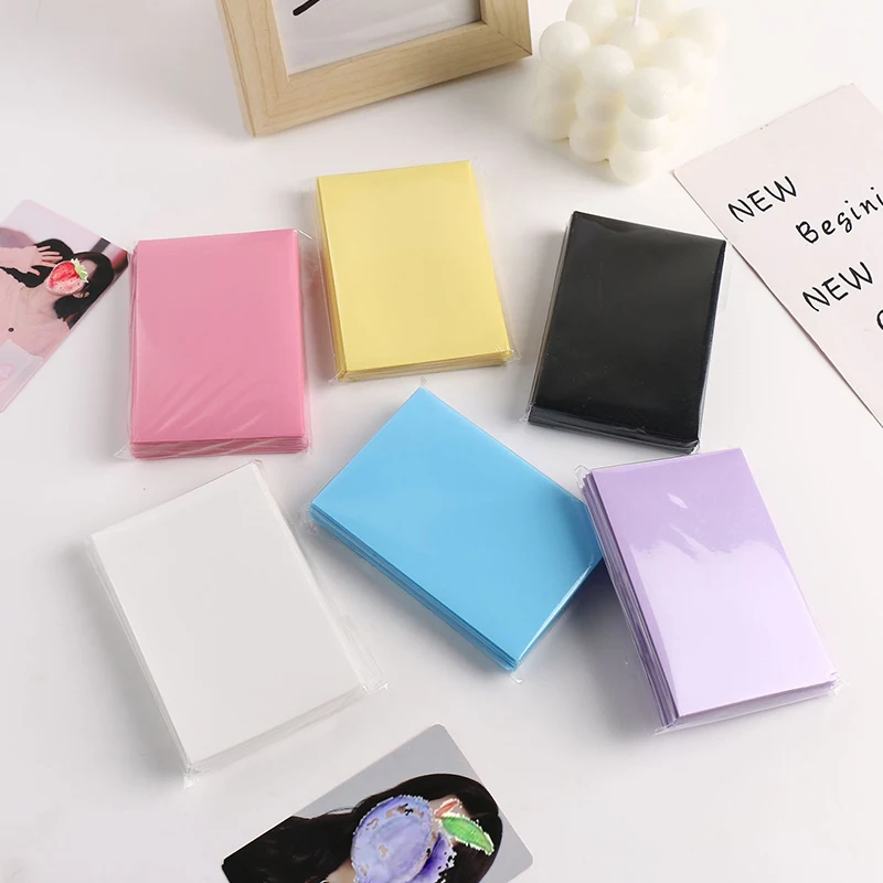50pc/pack Ice Cream Color Kpop  Card Bag Photocard Sleeves Idol Photo Cards Protective Storage Bag PP Frosted Card Film