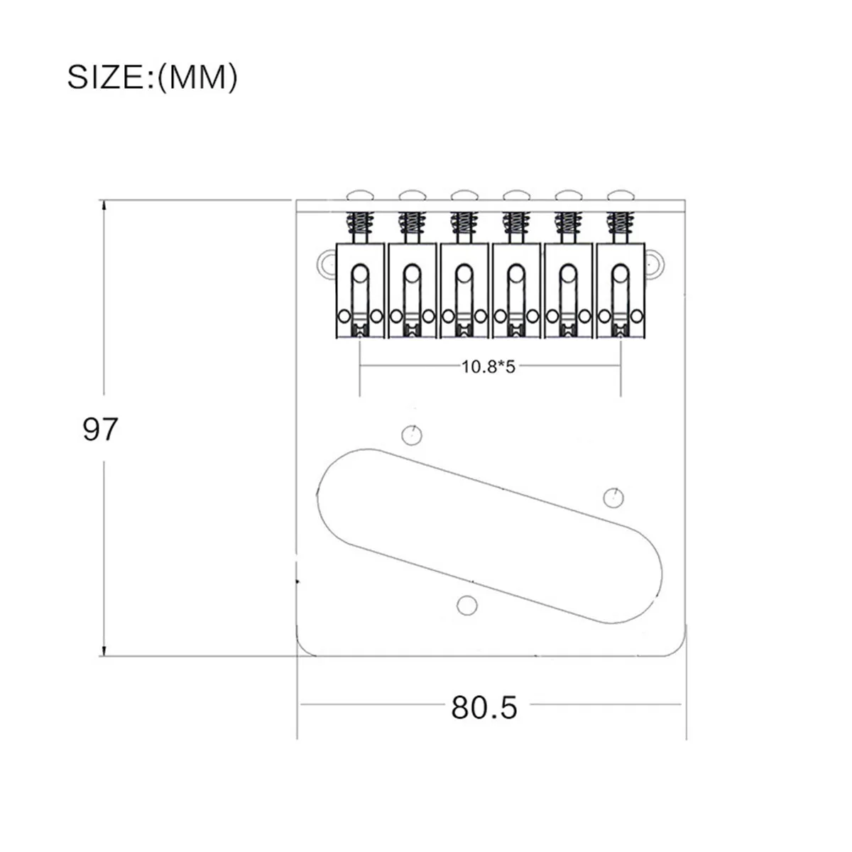 Black 6 String Guitar Pickup Bridge With 6 Vintage String Guides for FD Telecaster Tele TL Electric Guitar Parts