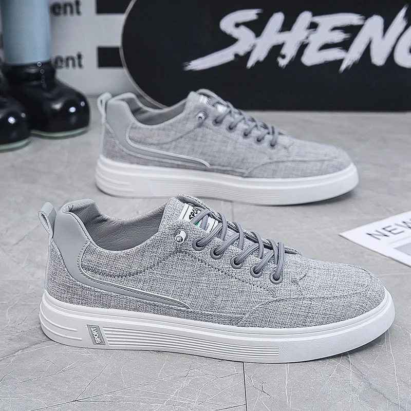 

Men's Summer 2026 New Sport Casual Canvas Shoes Work Office Loafers Linen Flat Board Shoes Breathable Comfortable Rubber Sole
