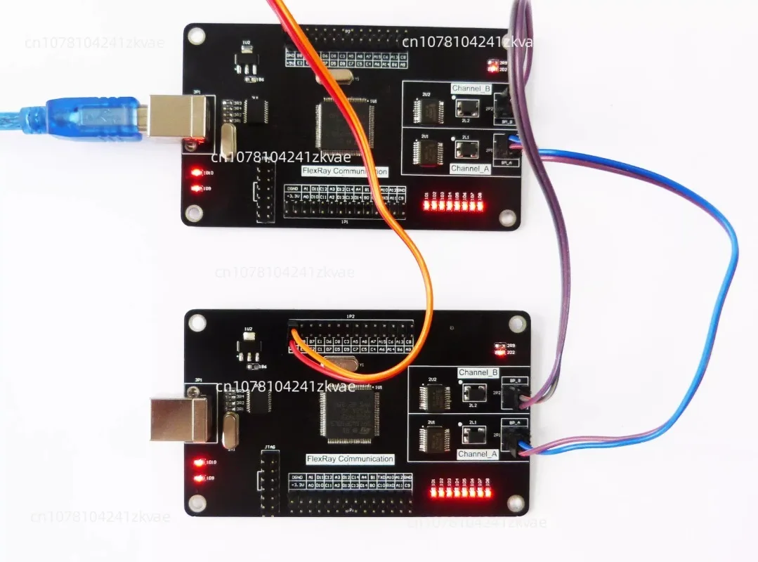 Placa de desarrollo FlexRay, comunicación de doble máquina, a puerto serie, Can