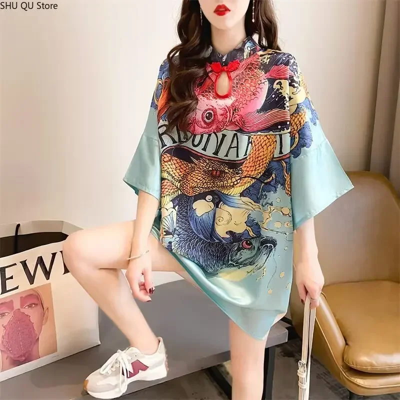 Splendido abito Cheongsam per donna con collo tradizionale cinese e mandarino-perfetto per gli appassionati di abiti Hanfu o Tang