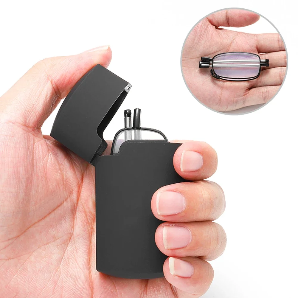 

Reading Glasses Folding Men Stainless Steel Magnetic Box Presbyopic Glasses 1.00 1.50 2.00 2.50 3.00 3.50