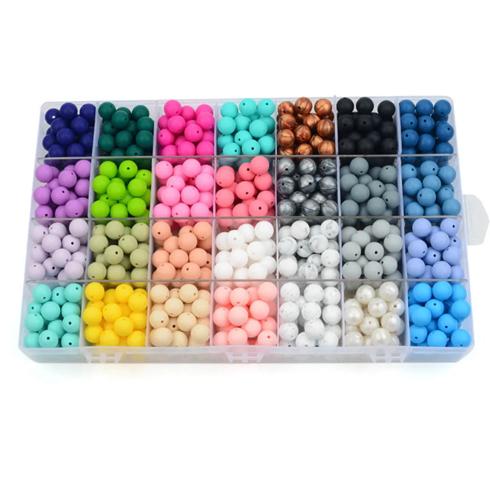 100Pcs/Lot Silicone Beads 12MM Round Beads For Jewelry Making To Make Bracelets DIY Keychain Necklace Jewelry Accessories