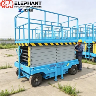 Tracked Scissor Lift with Automatic Stabilizers, Crawler Aerial Work Platform, Hydraulic Lifting Platform