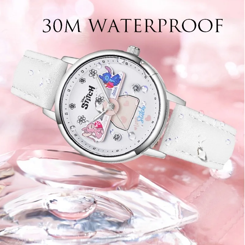 Disney For Women Watch Angel Stitch Cartoon Quartz Wristwatch Girl Teenager Youth Student Fashion Clock Relogio Feminino Montre