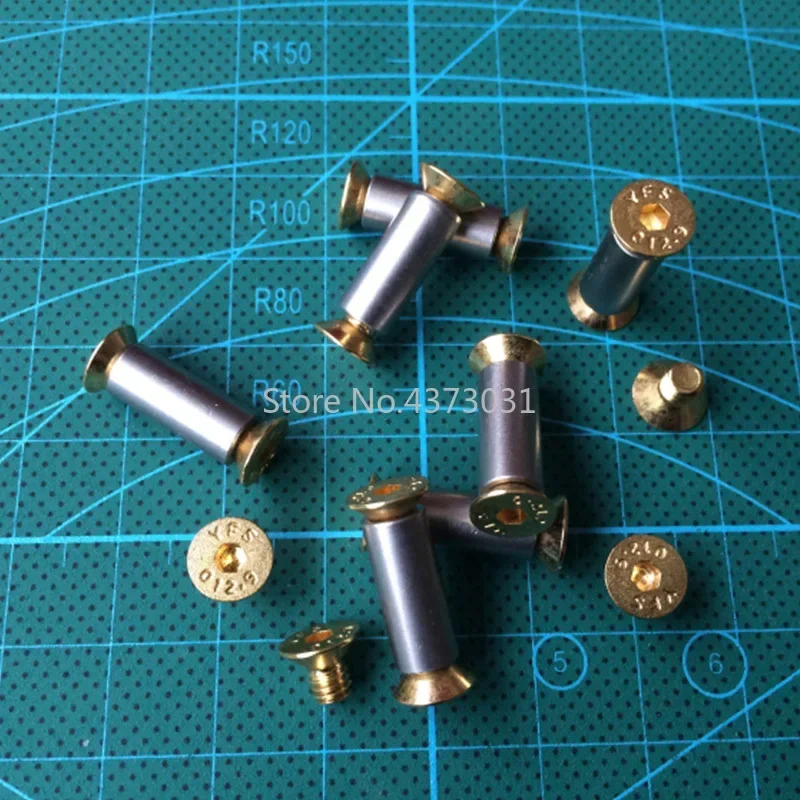 2 sets Brass Plum Screw for Diy Knife Making Material Knife Handle Screw 20 Size for Straight Folding Knife