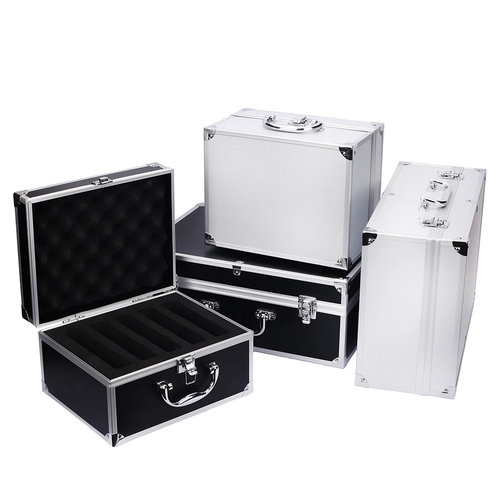 Portable Tool Box Aluminum Hard Case ToolBox Suitcase Large Equipment Tool Case Storage Box Safety Tool box rigid case with Foam