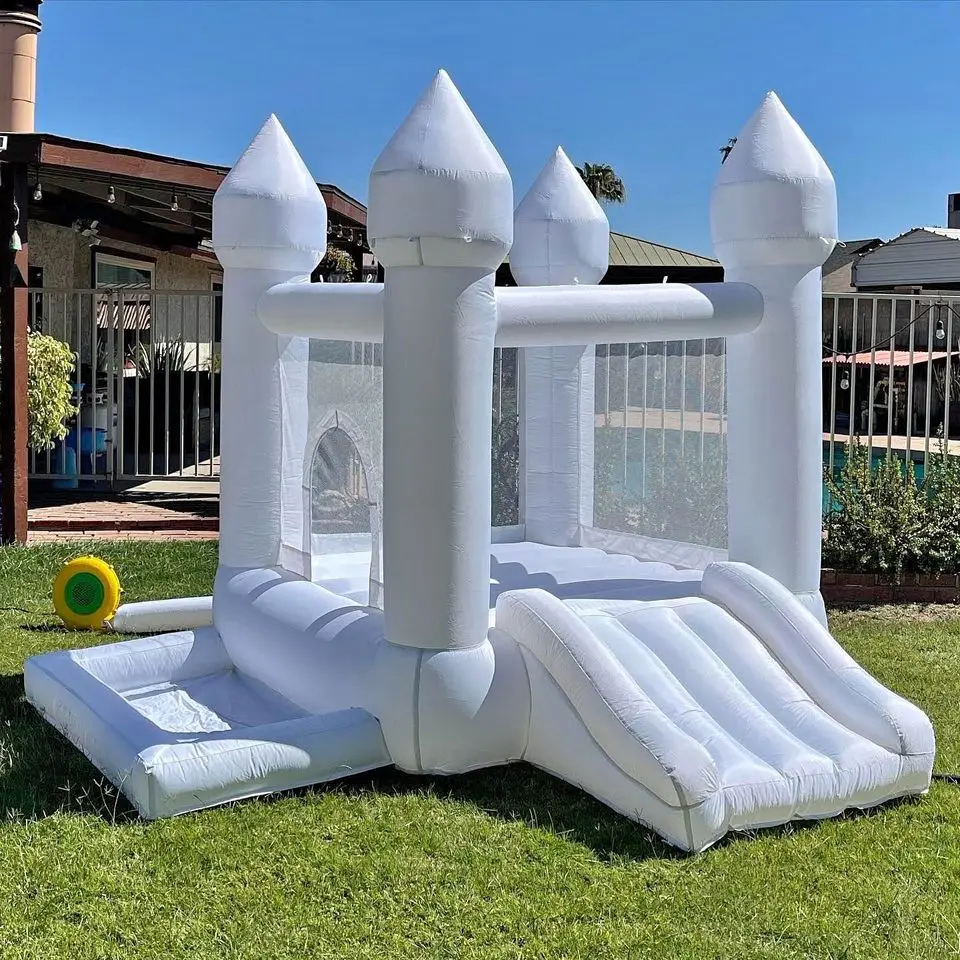 Customization Oxford 9x9x7ft White Bounce House With Ball Pit For Toddlers Inflatable Bouncy Castle Free Shipping To Door