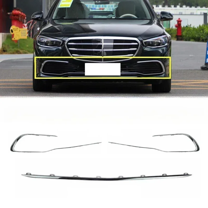 

Chrome Front Bumper Grille Lower Strip Trim for Mercedes-Benz S-Class W223 S400L S450 S500 2021-2022