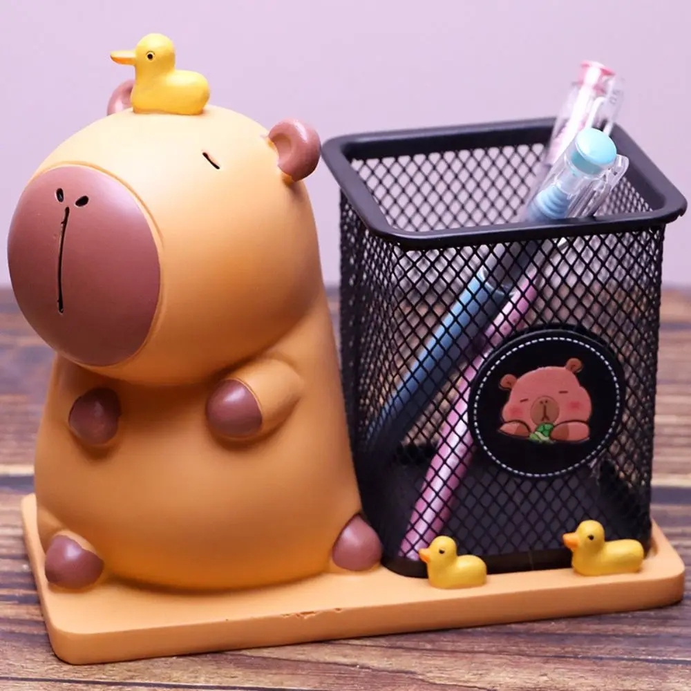

Resin Capibala Multifunctional Pen Holder Storage Container Decorative Capibala Makeup Brush Holder Room Decor Mini Basket