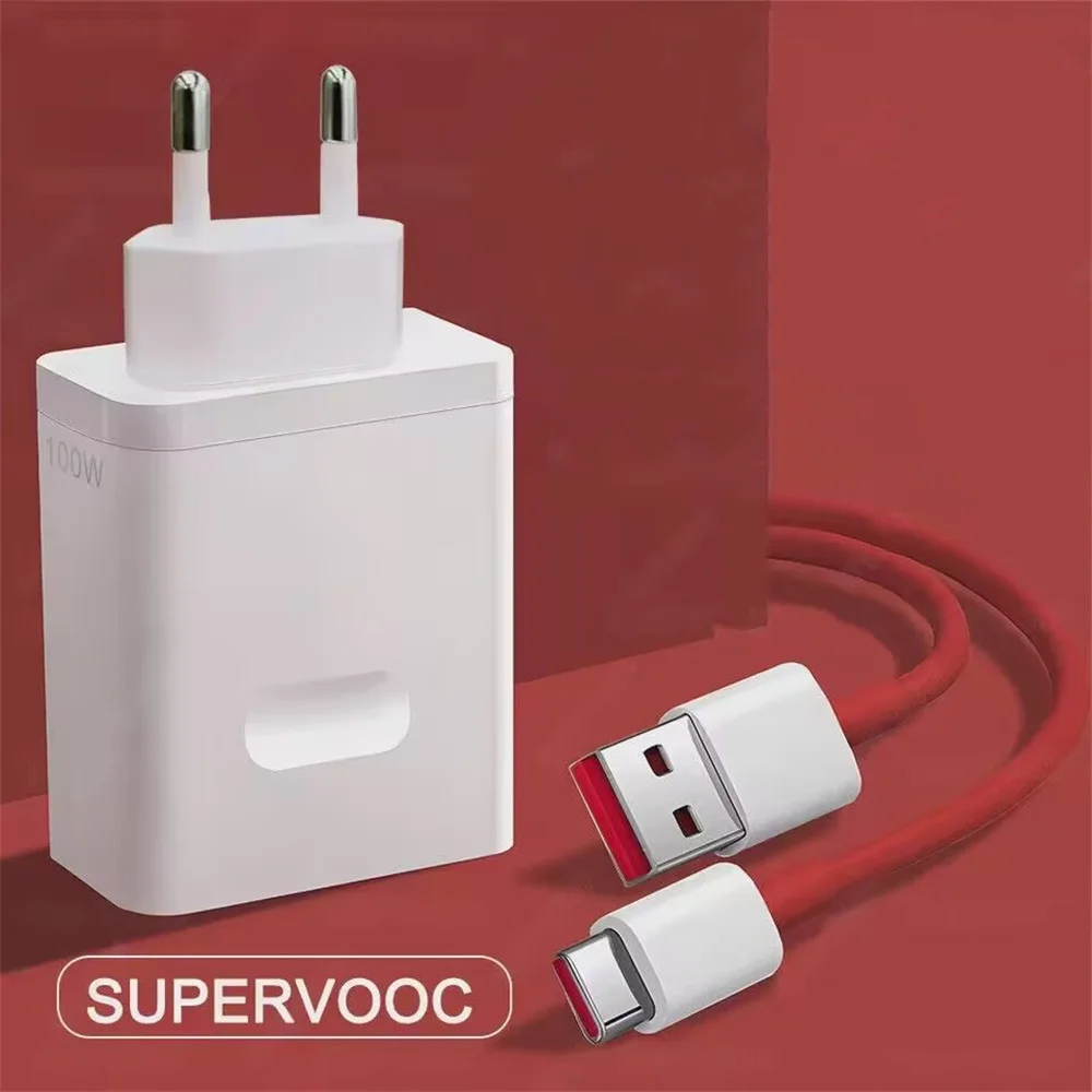 Oneplus Ace 6 5 100W Supervooc Charger EU/UK Power Adapter 10A Super Fast Type C Cable For 1+15 13 12 11 10 Pro 13R Nord CE 4 3