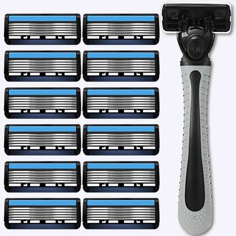 6‑Layer Stainless Steel Shaving Razor Set Optional 3/6/12/18/24/36Pcs Blades Men Women Body Hair Removal Supplies