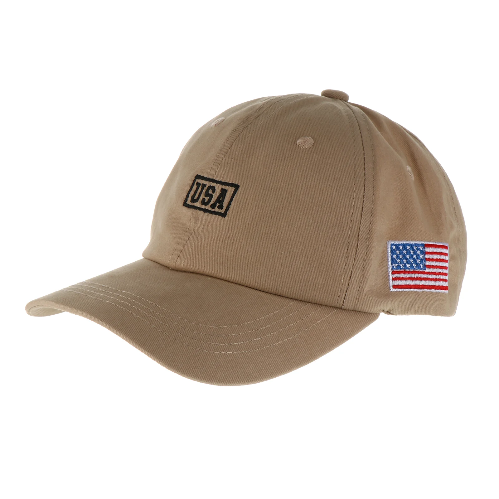 

Baseball Hats for Men Usa Embroidery Embroidered Cap Letter Outdoor Khaki Headwear