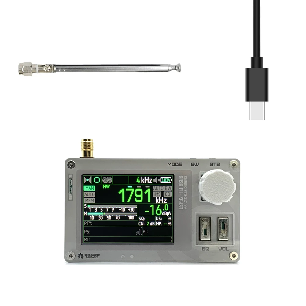 

1pc Mini Radio TEF6686 For ESP32 Full Band Radio FM/LW/MW/SW Radio Receiver RDS Data Display Automatic/manual Radio Scanning