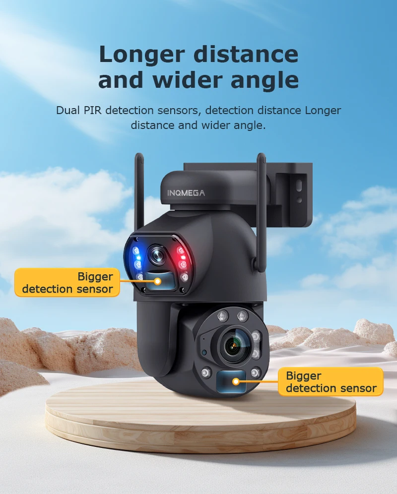 INQMEGA 12MP 50X Solar Camera with Wifi/4G, Support Human Detection and Color Night Vision Monitoring, 10PC Customized Logo