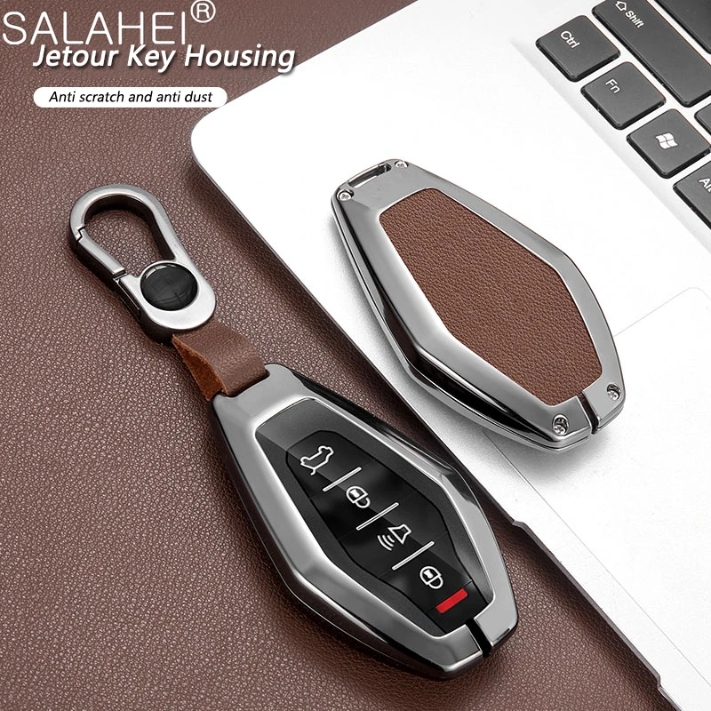 

Leather Car Smart Remote Key Case Cover Shell Holder Protector For Chery Jetour X70 X70plus X70m X90plus X95pro Auto Accessories