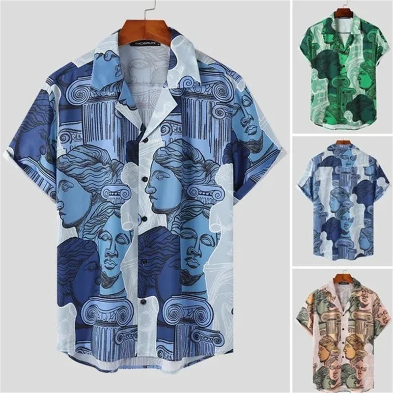 Hawaiian Shirt Men 3D Funny Print Shirts Summer Men's Clothing Fashion Pattern Short Sleeve Top Casual Streetwear Oversized Tees