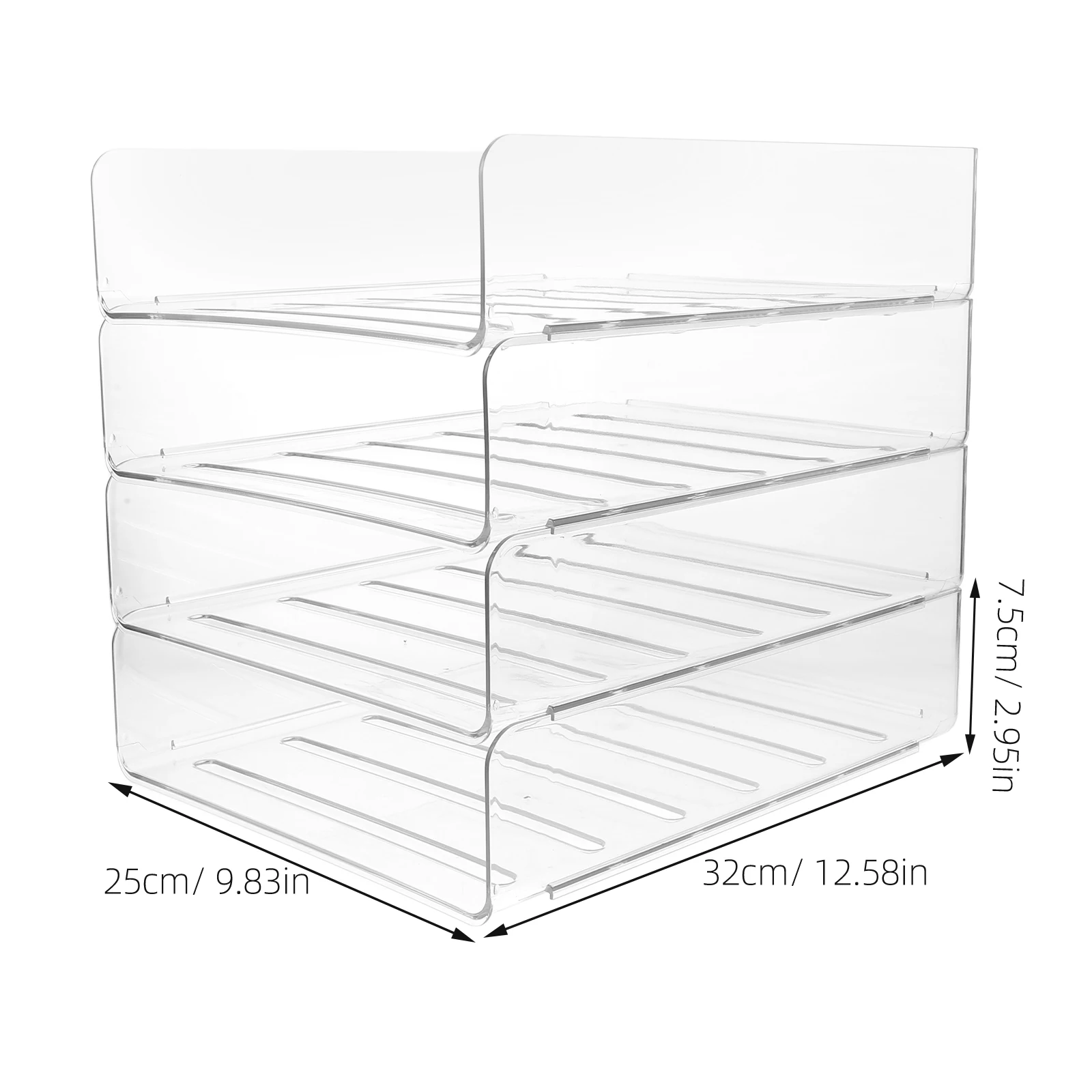 4Pcs Stackable Clear Desk Organizer Trays Plastic Paper Holder Office Workspace File Storage Desktop Paper Management Organizer