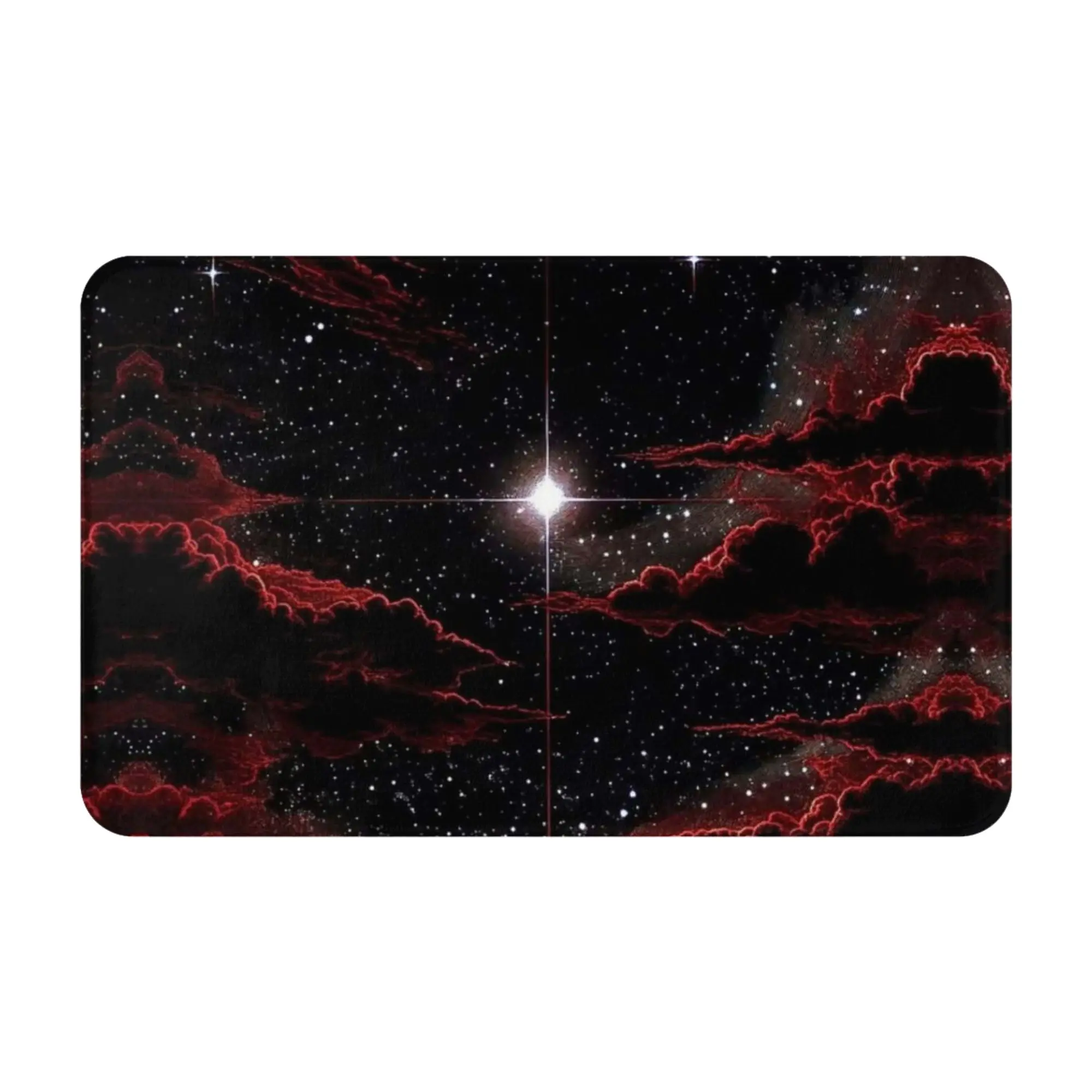 Red Nebula Ocean Space Wallpaper Non-slip Mat Bath  Absorbent Doormat Floor Decoration