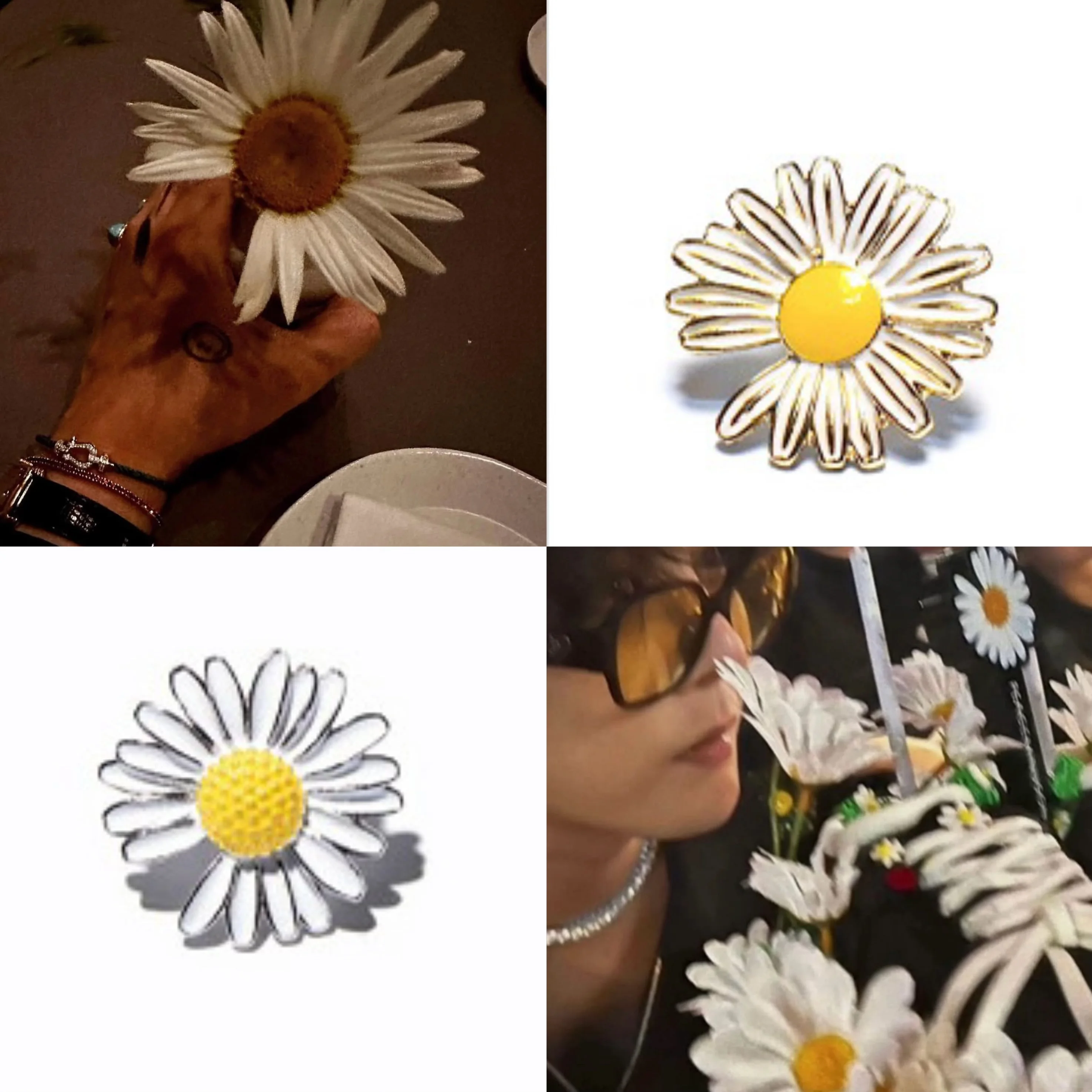 Kpop Idol Star G-DRAGON Same Style Daisy Brooch GD Daisy Series High Quality Fashion Daisy Jewelry Accessorie VIP Fans Gifts