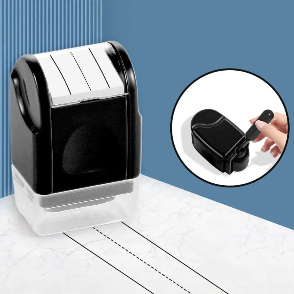 Plastic Dashed Handwriting Lines Stamp Efficient Clear Line Rolling Roller Ink Add Design Professional Self Inking Stamp