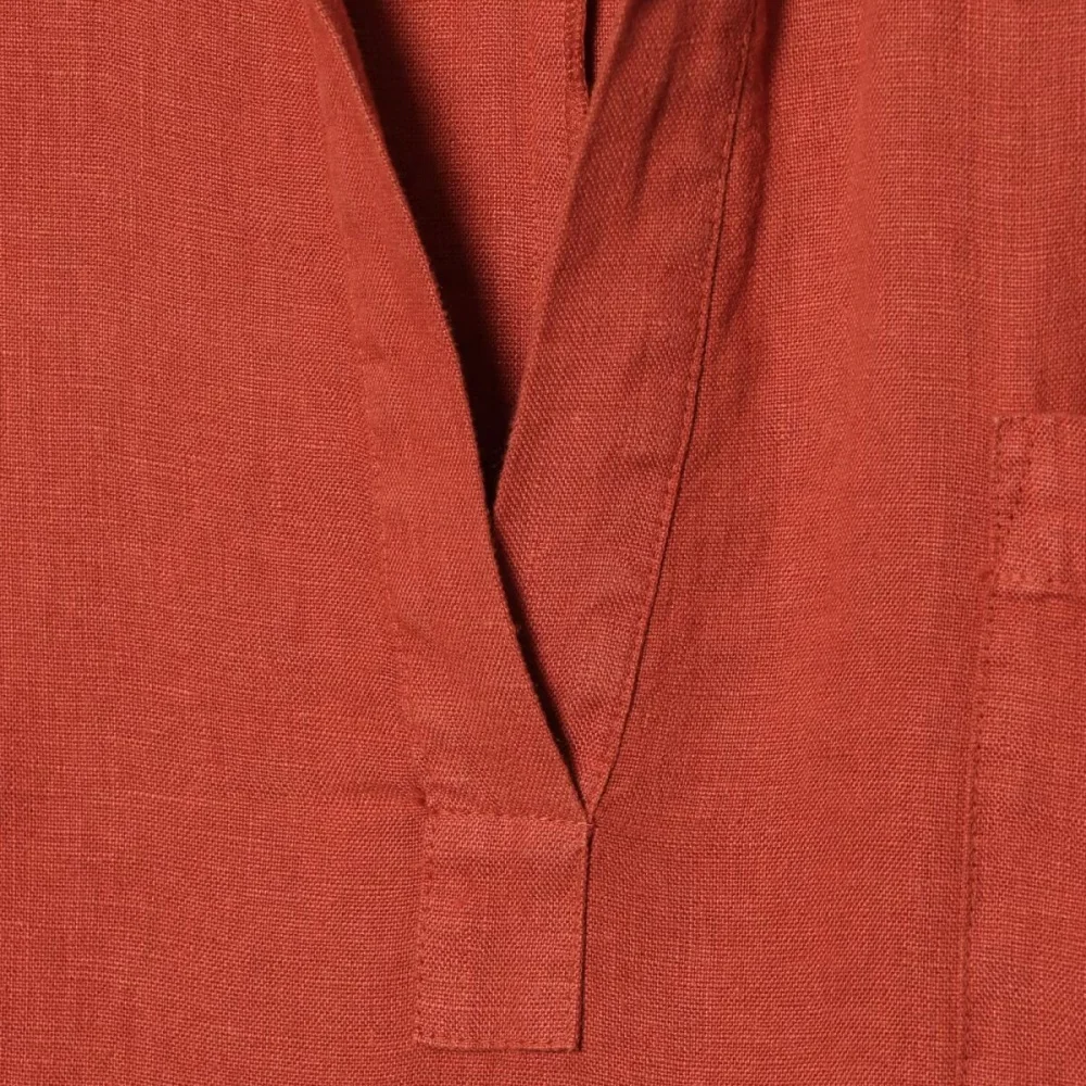 リネン混紡ロングシャツワンピース 無地 ルーズフィット フリップカラー 七分袖 夏新作 レディース カジュアル ロングワンピース