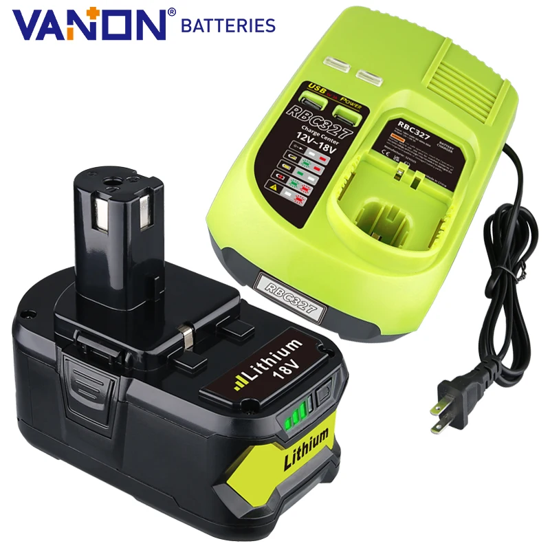 

Vanon P108 8Ah 18V ONE Lithium Battery P117B Rapid Charger Compatible with P102 P105 Cordless Tool Replace for Ryobi Battery pin