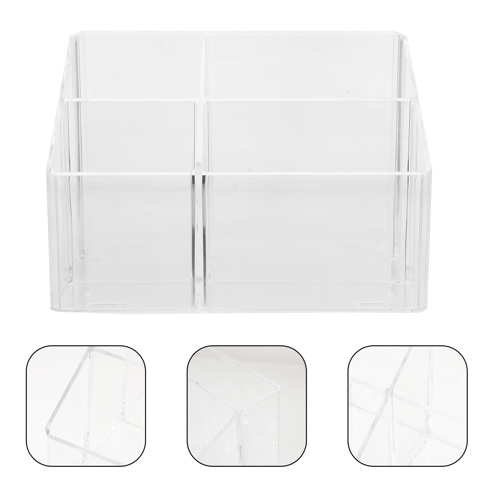 Transparent Acrylic Storage Organizer Rack for Tea Coffee Bags Kitchen Countertop Home Office Compartment Holder Tea Bag