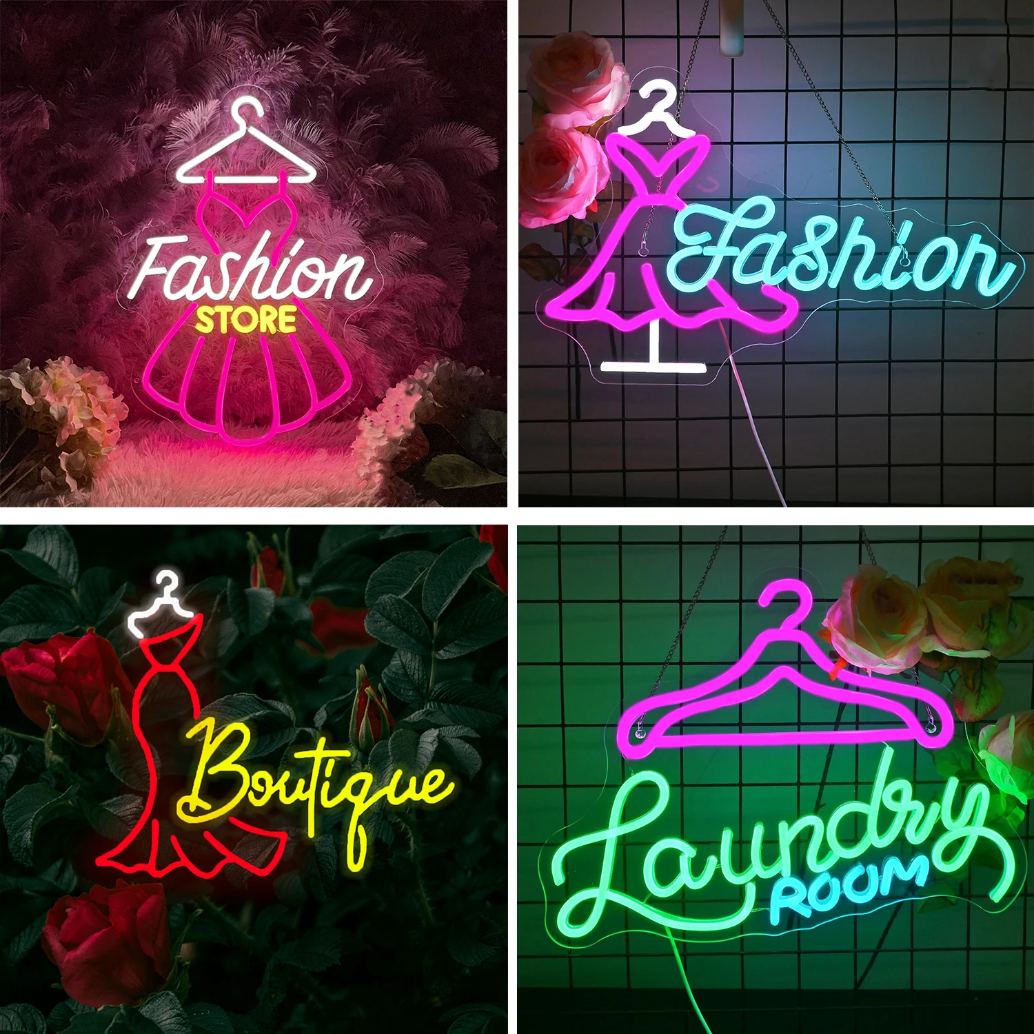 Modegeschäft Leucht reklame Frau Bekleidungs geschäft Garderobe führte Neonlicht Kleidung Boutique LED Zeichen Mode Shopping Wand kunst Dekor