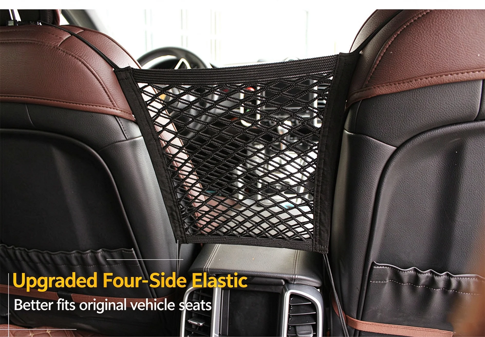 For Chery Tansuo 06 2023~2026 Car Mesh Organizer Storage Elastic Net Bag Seat Back Hanging Luggage Hooks String Kit Accessories