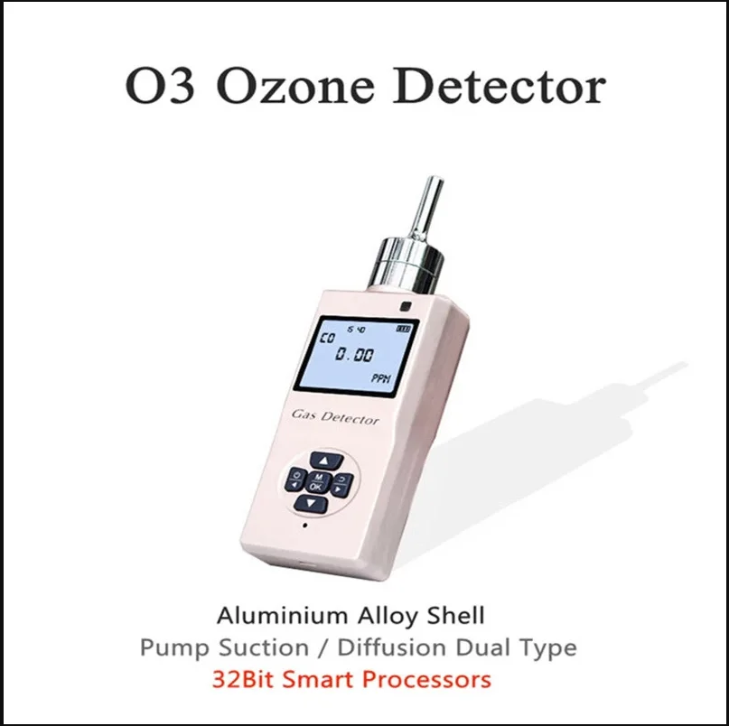 Portable O3 Ozone Photoion Gas Detector Pump Suction Gas Detection Metal Shell Air Gas Analyzers Low Power O3 Detector Sensor