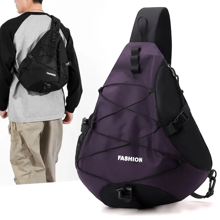 New 2026 Men's Outdoor Hiking Waterproof Crossbody Bag Lightweight Single Shoulder Bag Mountain Riding Bag Leisure Fashion