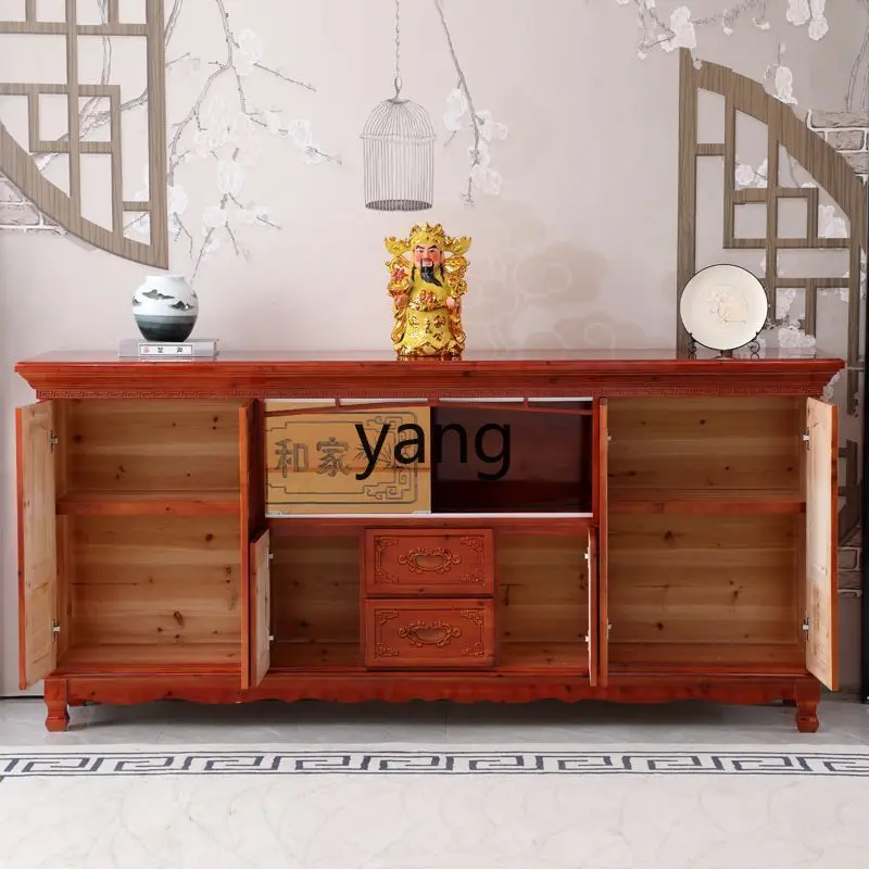 

LH Chinese-style all-solid wood antique living room table Buddha table strip case middle hall table carving