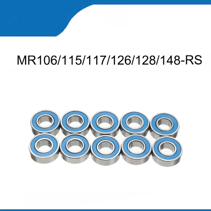 Miniature High Quality Bearing 20/50PCS MR106/115/117/126/128/148-RS Corrosion Resistielded Blue Sealed Ball Bearing (ABEC-1)